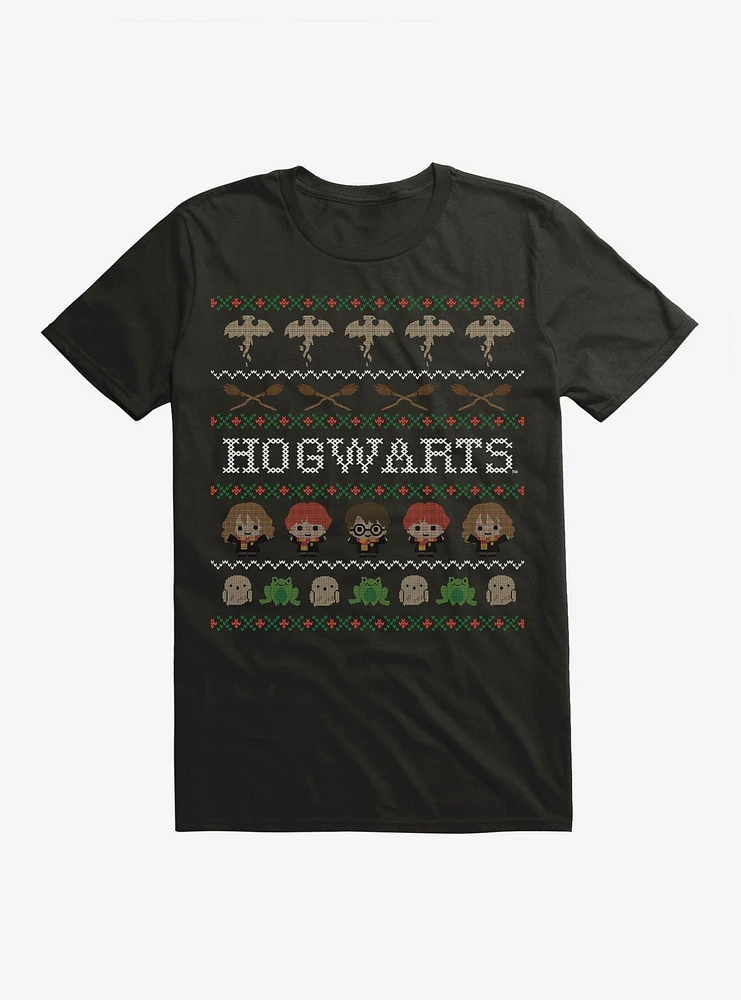 Harry Potter Hogwarts Ugly Christmas Pattern T-Shirt