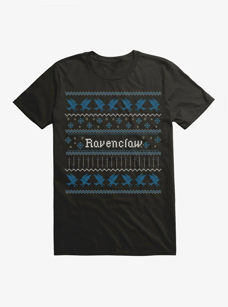 Harry Potter Ravenclaw Ugly Christmas Pattern T-Shirt
