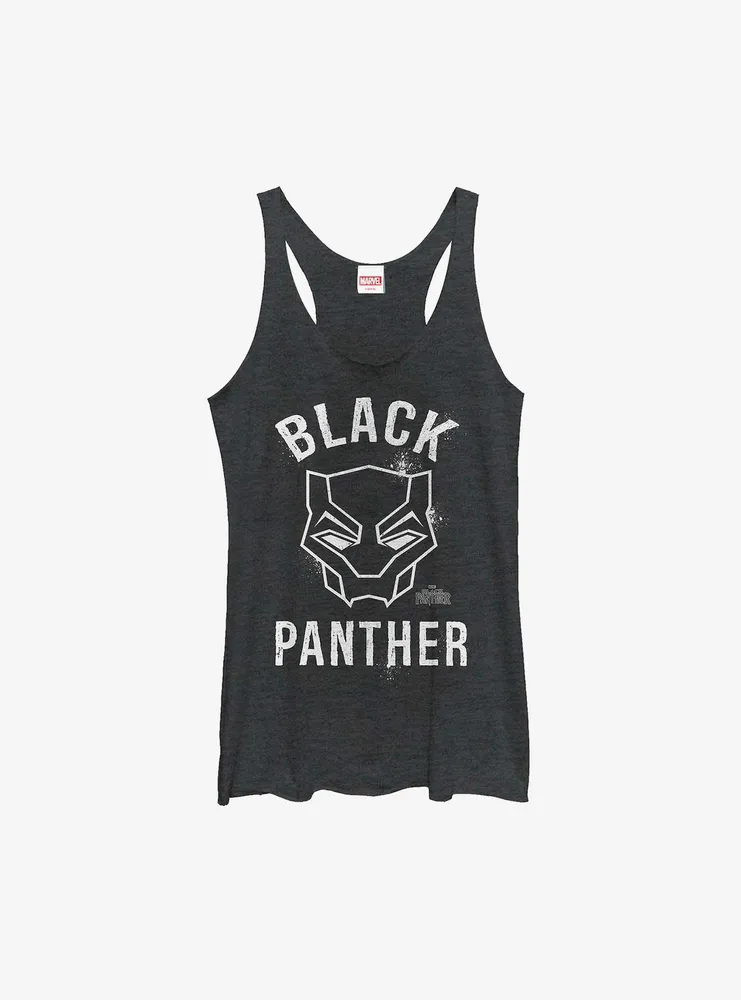 Marvel Black Panther Stencil Chalk Logo Womens Tank Top