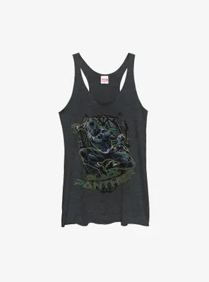 Marvel Black Panther Outline Womens Tank Top