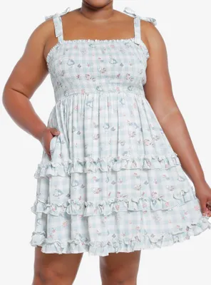 Her Universe Disney Alice Wonderland Gingham Icons Allover Print Plus Tank Dress