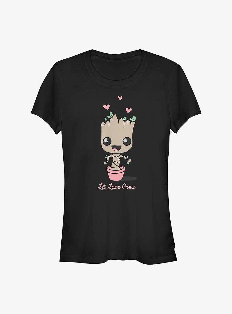 Marvel Guardians of the Galaxy Baby Groot Let Love Grow Girls T-Shirt