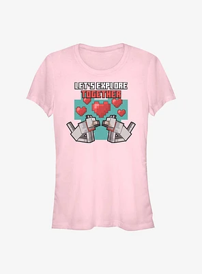 Minecraft Puppy Love Valentine Girls T-Shirt