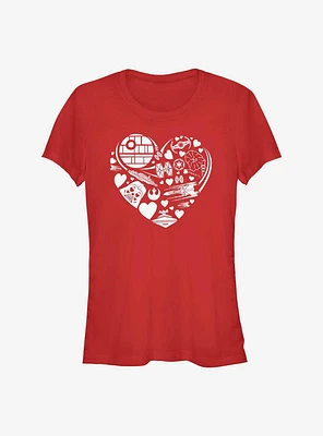 Star Wars Heart Ships Icons Girls T-Shirt