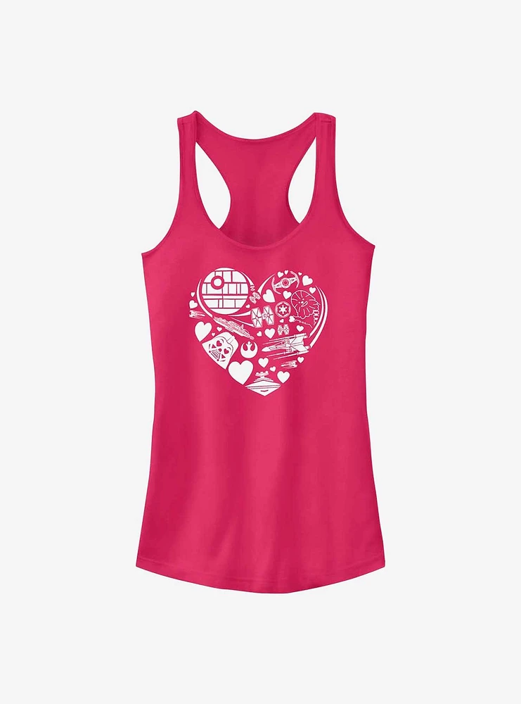 Star Wars Heart Ships Icons Girls Tank