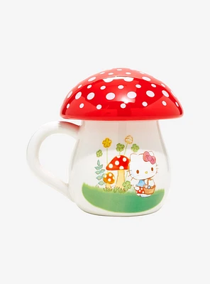 Hello Kitty And Friends Mushroom Ceramic Mug With Lid