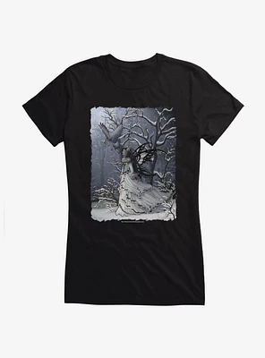 Queen Of Owls Girls T-Shirt by Nene Thomas