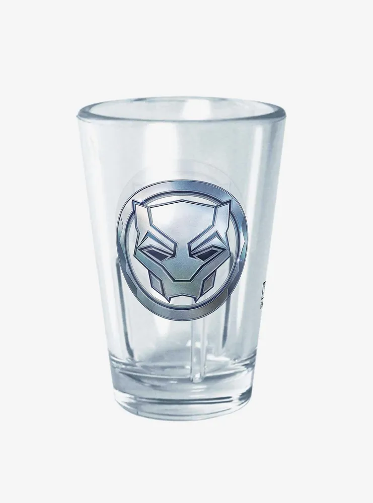 Marvel Black Panther Chrome Emblem Mini Glass