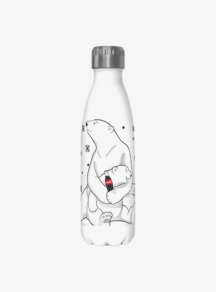 Coke Coca-Cola Polar Bear Snowflakes Water Bottle