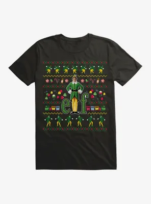 Elf Ugly Christmas Pattern T-Shirt