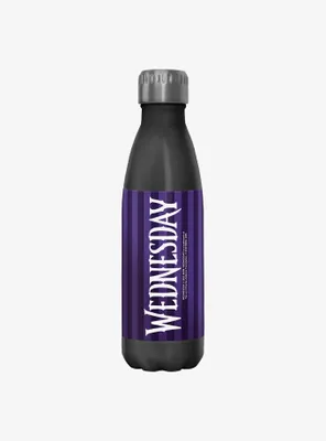 Wednesday Striped Title Water Bottle