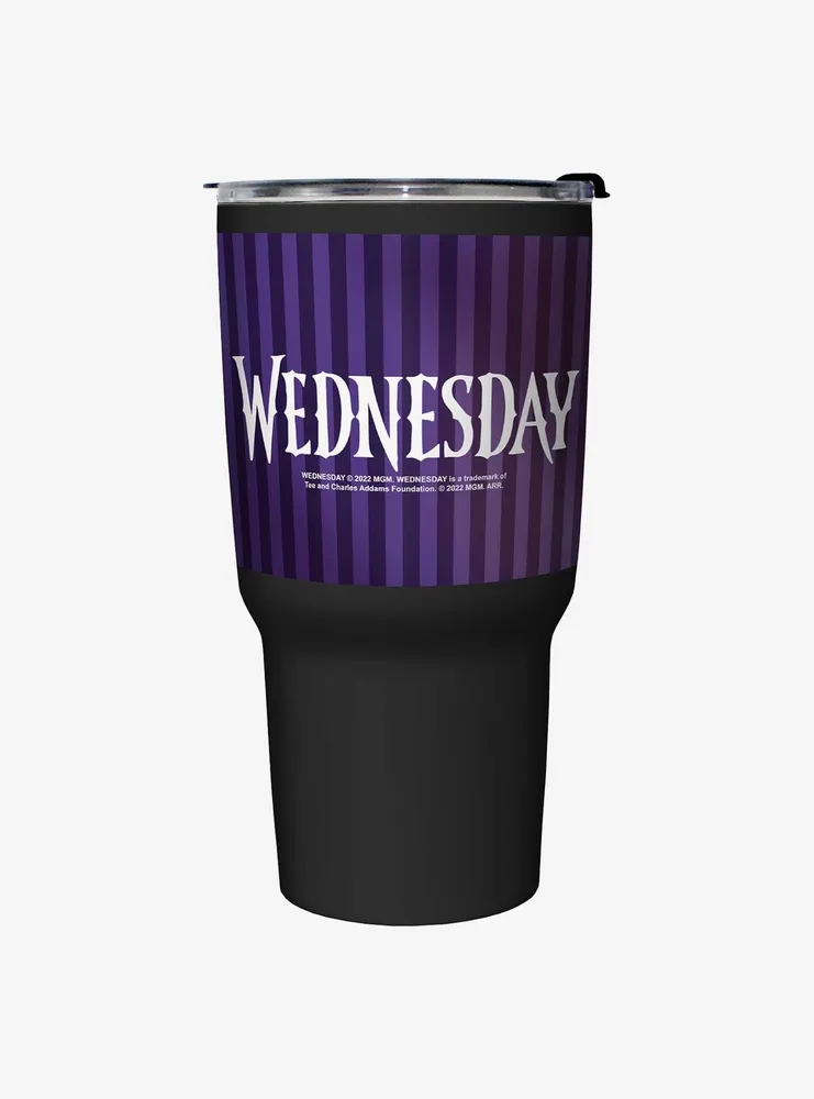 Wednesday Striped Title Travel Mug