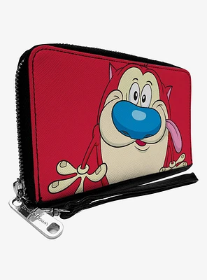 The Ren And Stimpy Show Stimpy Smiling Pose Close Up Zip Around Wallet