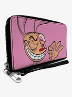 The Ren And Stimpy Show Ren Winking Pose Close Up Zip Around Wallet