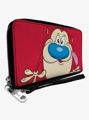 The Ren And Stimpy Show Stimpy Smiling Pose Close Up Zip Around Wallet