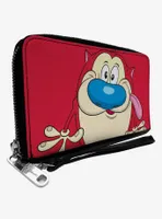 The Ren And Stimpy Show Stimpy Smiling Pose Close Up Zip Around Wallet