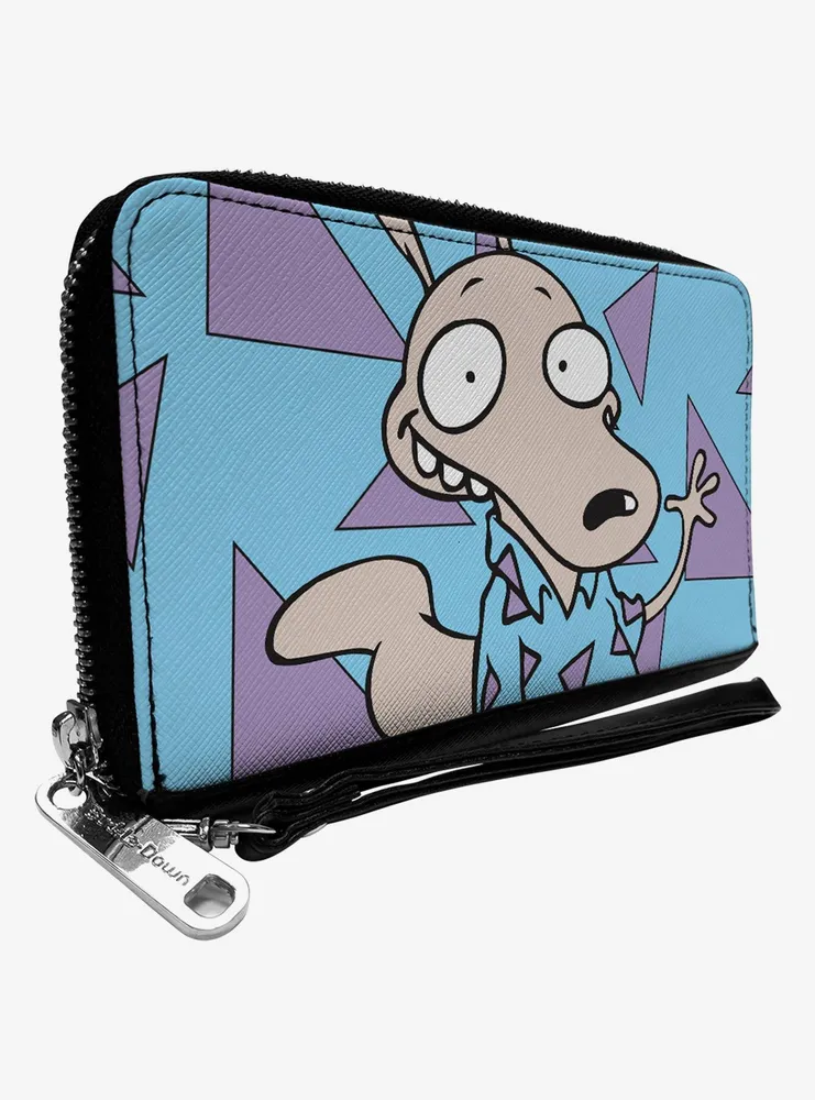 Rocko's Modern Life Rocko Waving Pose Triangles Zip Around Wallet