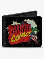 Marvel Avengers Comics Classic Title Logo With Avengers Bifold Wallet