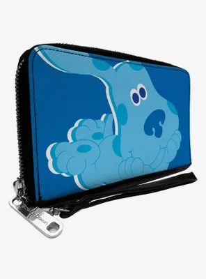 Blue's Clues Blue Full Body Smiling Zip Around Wallet