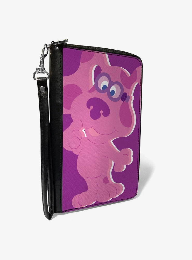 Blue's Clues Magenta Full Body Smiling Pose Zip Around Wallet