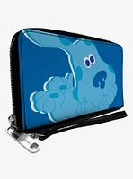 Blue's Clues Blue Full Body Smiling Zip Around Wallet