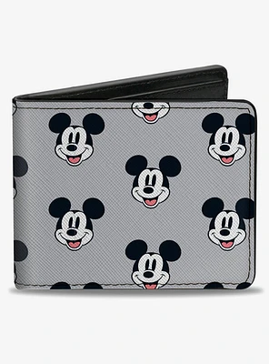 Disney Mickey Mouse Smiling Face Monogram Bifold Wallet