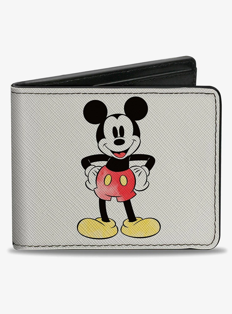 Disney Mickey Mouse Standing Pose And Script Bifold Wallet