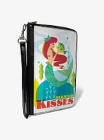 Disney The Little Mermaid Ariel And Flounder Mermaid Kisses Pose Zip Around Wallet