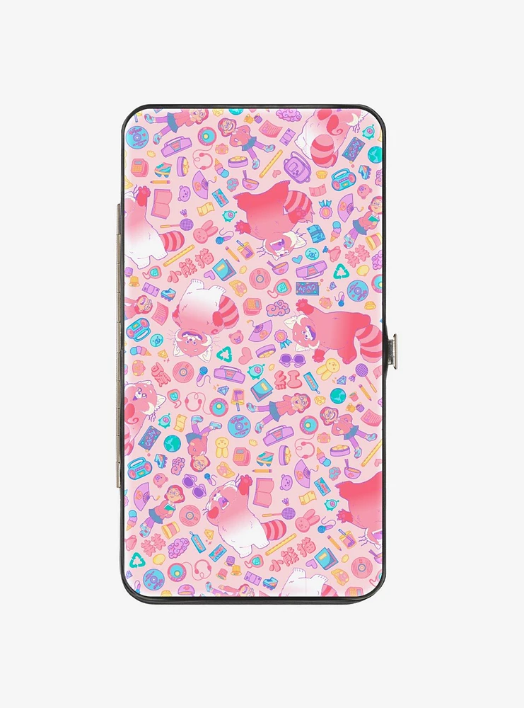 Disney Pixar Turning Red Mei With Red Panda Mei And Icons Hinged Wallet