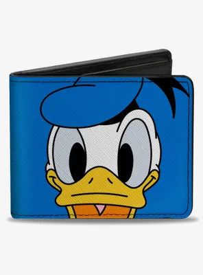Disney Donald Duck Face Close Up And Signature Bifold Wallet