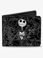 The Nightmare Before Christmas Character Doodles Bifold Wallet