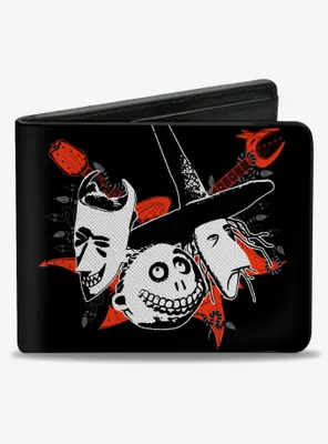 The Nightmare Before Christmas Lock Shock And Barrel Faces Bifold Wallet