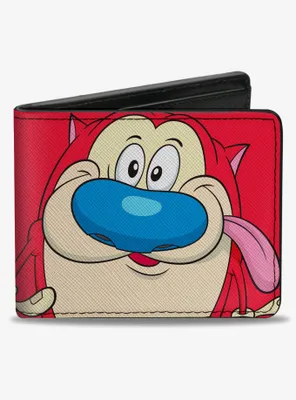 The Ren & Stimpy Show Stimpy Face And Logo Bifold Wallet