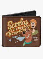 Scooby-Doo! Scooby Doo And Shaggy Scooby Ate My Homework Pose Brown Bifold Wallet
