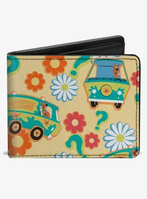 Scooby-Doo! Mystery Machine And Flowers Collage Bifold Wallet