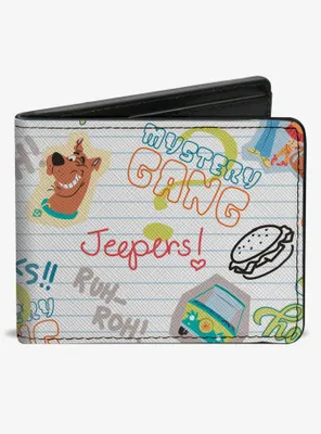 Scooby-Doo! Notebook Doodles Collage Bifold Wallet