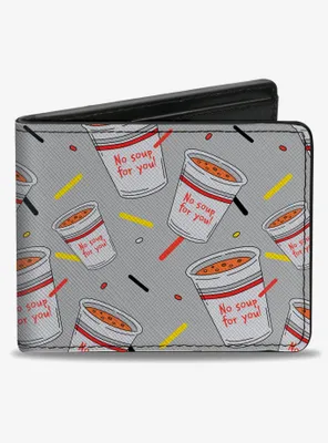 Seinfeld No Soup For You Soup Cups Scattered Bifold Wallet
