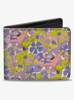 Spongebob Squarepants Patrick Starfish Sea Flowers Pose Colla Bifold Wallet