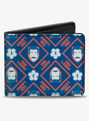 Ted Lasso Text With Icon And Soccer Ball Pattern Bifold Wallet