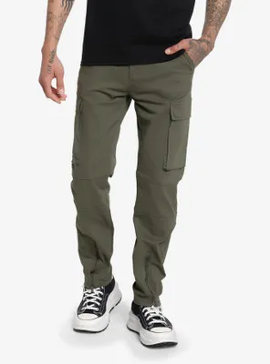 Olive Zipper Cargo Pants