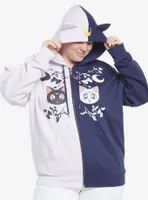 Pretty Guardian Sailor Moon Luna & Artemis Split Girls Hoodie Plus