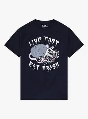 Live Fast Eat Trash Possum Boyfriend Fit Girls T-Shirt