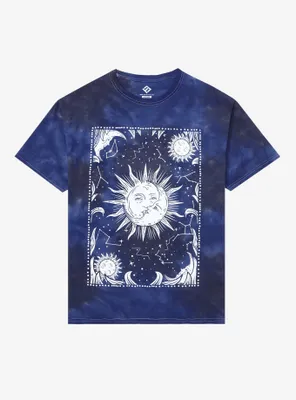 Celestial Constellation Navy Wash Boyfriend Fit Girls T-Shirt