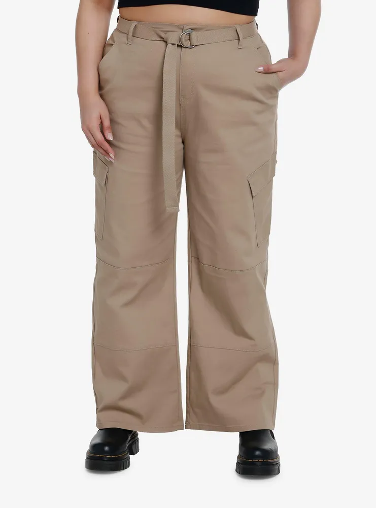 Hot Topic Khaki Belted Cargo Pants Plus
