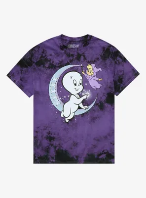 Casper The Friendly Ghost Duo Tie-Dye Boyfriend Fit Girls T-Shirt