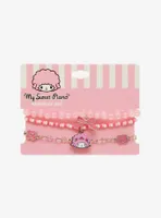 My Sweet Piano Bow Rose Beaded Bracelet Set