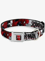 Marvel Spider-Man Action Poses Comic Scenes Seatbelt Buckle Dog Collar