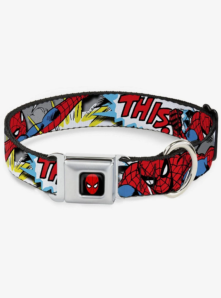 Marvel Spider-Man Action Verbiage Seatbelt Buckle Dog Collar