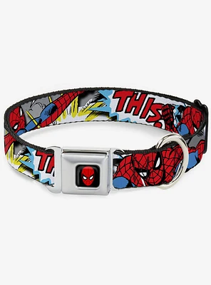 Marvel Spider-Man Action Verbiage Seatbelt Buckle Dog Collar