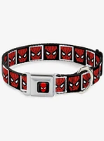 Marvel Spider-Man Face Blocks Seatbelt Buckle Dog Collar